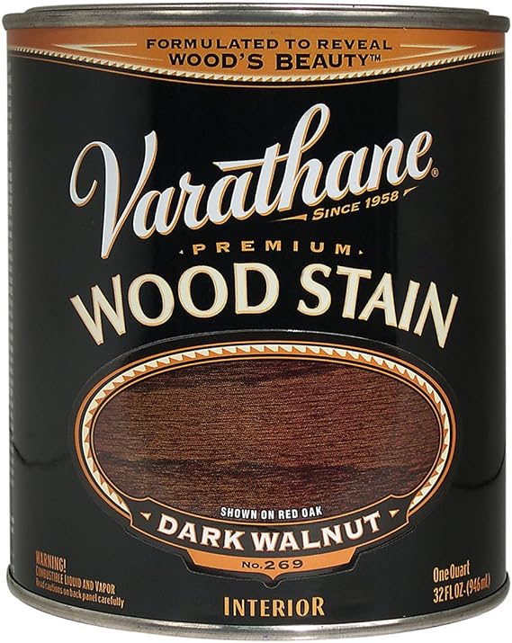 Varathane 211730H Premium Wood Stain, Quart, Dark Walnut