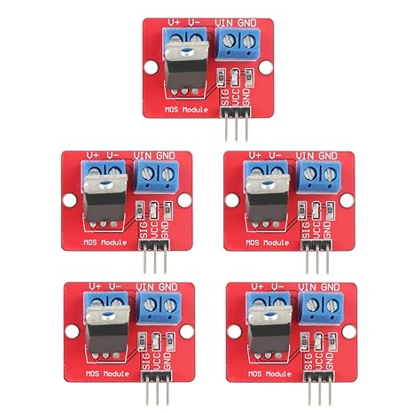 5PCS Dual High-Power 3.3V/5V MOSFET Trigger Switch Drive Module Adjustment Electronic Switch Control Board Motor Speed Controller Lamp Brightness Control, DC 024V
