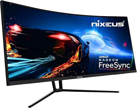 EDG 34 Ultrawide 3440 x 1440 AMD Radeon FreeSync Certified 144Hz 1500R Curved Gaming Monitor with Tilt Only Stand (NX-EDG34S)