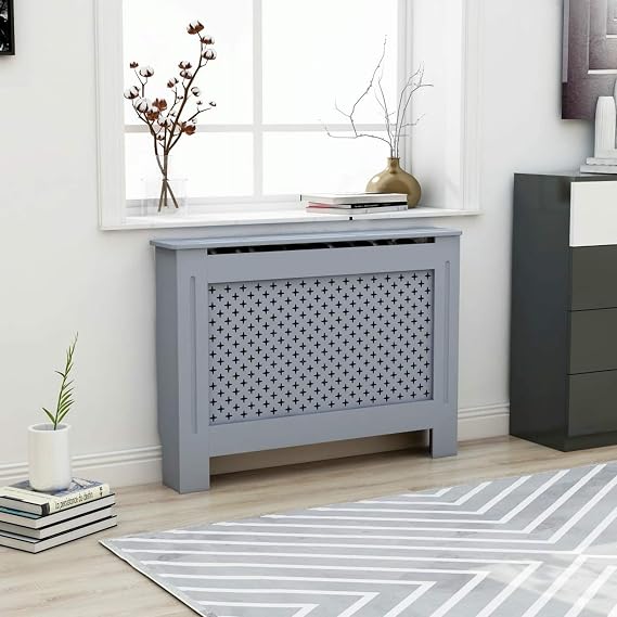 Gecheer Radiator Cover Cabinet Shelf, MDF Heater Heating Side Stand Radiator Cover Cabinet Storage Shelf, Heat Cover Shelf for Household Living Room - Anthracite , 44.1 x 7.5 x 32.1