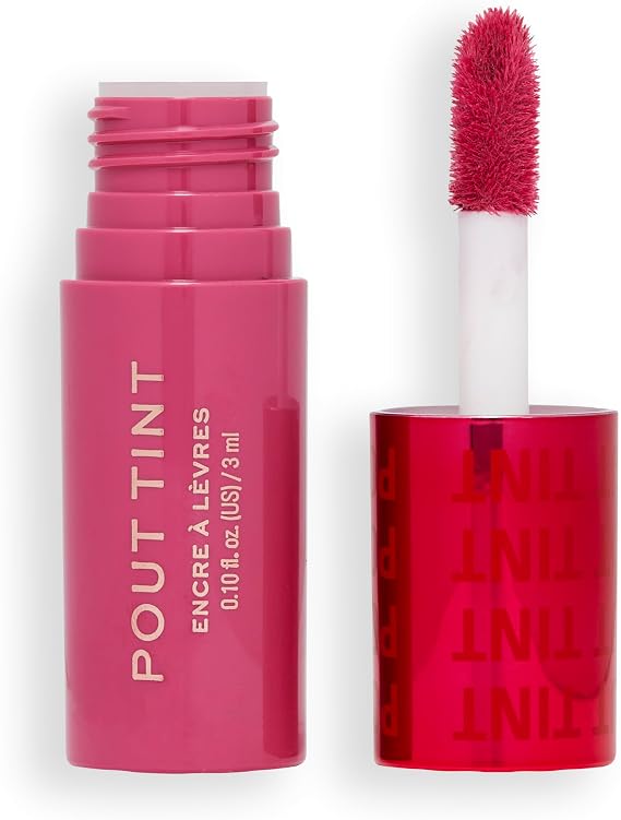 Makeup Revolution, Pout Tint, Lightweight Lip Tint, Buildable Colour, Hydrating Formula with Gloss to Stain Finish, Mad About Mauve, 3ml