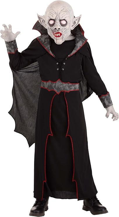 Kid's Dangerous Dracula Costume - Robe, Cape, Belt, and Latex Mask