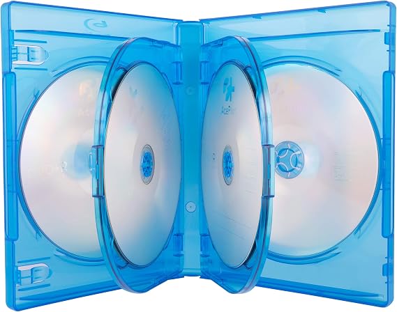 Multi 6-Disc Blu-Ray Cases in 22mm Extra Chubby Thickness with Inner Hinge Tray and Screen Printed Logo (10-Pack)