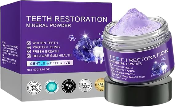 Teeth Restoration Mineral Powder Dental Powder Mineral Tooth Powder Natural Tooth Strengthening & Gum Care Fresh Breath(50g/1.76 oz)