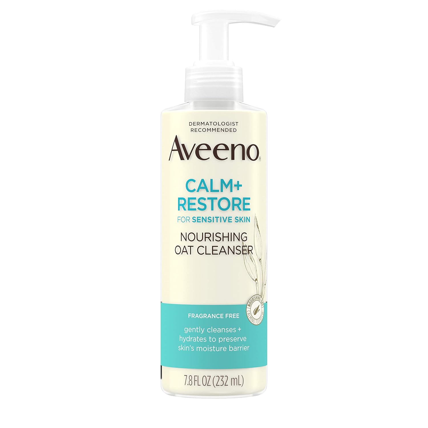 Aveeno Calm  Restore Nourishing Oat Facial Cleanser for Sensitive Skin, Gentle Gel Face Wash with Nourishing Oat & Calming Feverfew 7.8 oz Pack of 3