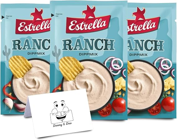 Dips Sauce for Snack Featuring: 3x Estrella Ranch Flavoured Dip (24g each) | Tomato, Onion & Garlic and Herb Dip Mix | Perfect Dips Sauce for Crips, Nachos, Veggies, Party Food & Grilled Meats