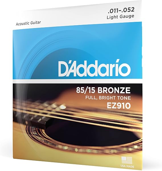 Daddario Ez910 Akustik Gitar Tel Seti, 85/15 Bronze, Light Gauge