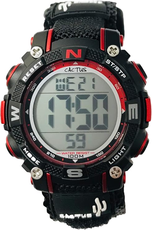 CACTUS CAC-104-M01 Kids Watch, Multifunctional Digital Watch, Sporty Design, Kids, Boys, 5 to 10 Years, Waterproof, First Watch, School Entrance Celebration, Birthday Gift, Boys