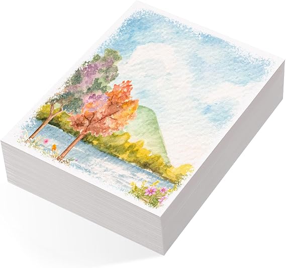 Wsicse 80 Sheets Watercolour Paper, 5 x 7 in, 110 Lb/230 GSM, Cold Press