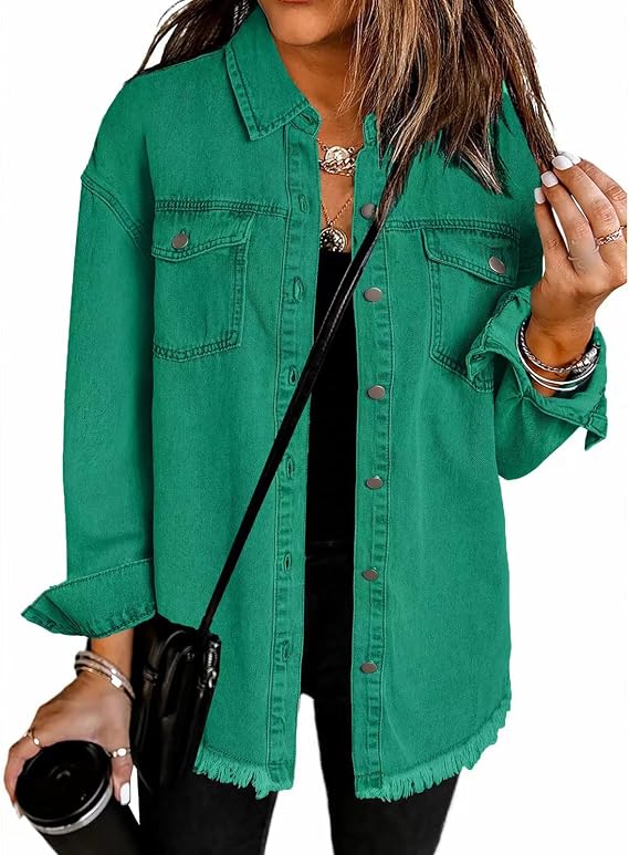 Oversized Denim Jacket Women Plus Size Lightweight Jacket