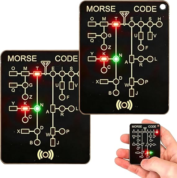 Morse Code Trainer Card 2 Pcs Interactive LED Audio Telegraph Tools
