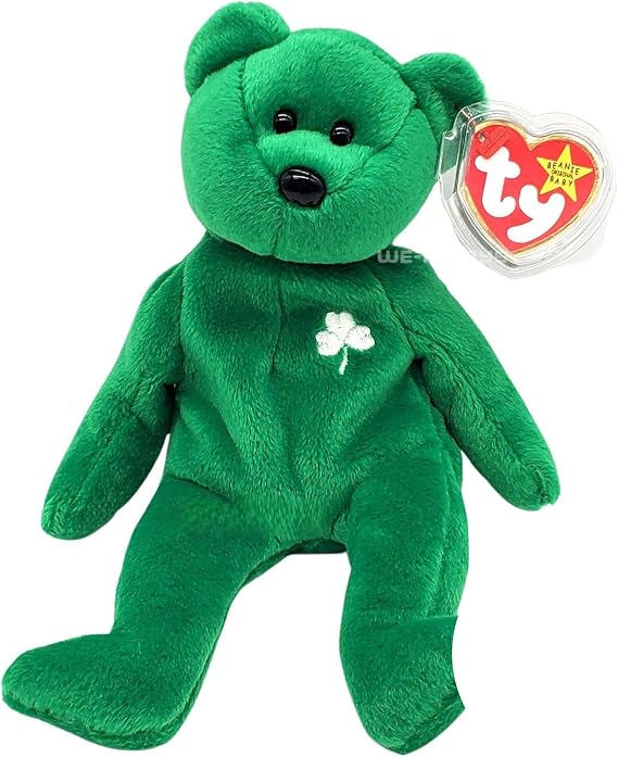 Vintage 1997 Green Plush Stuffed Bear Erin by TY