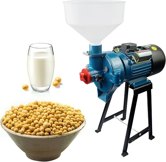 Grain Mill Grinder, 2200W 110V Wet Dry Electric Grinder Corn Mill Peanut Butter Machine Grinder with Funnel Multifunction Feed Mill Cereals Grinder for Corn Wheat Soybeans Sorghum