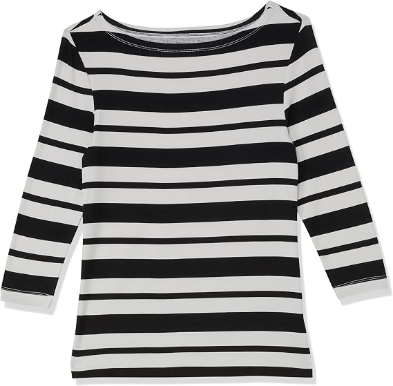 Amazon Essentials Women's Slim-Fit 3/4 Sleeve Solid Boat Neck T-Shirt