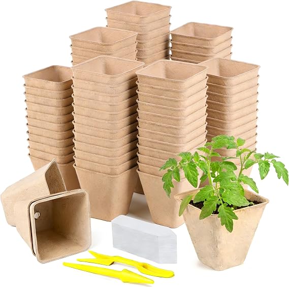 Peat Pots, 70 Pack 3.15 Inch Seed Starter Pots for Seedlings