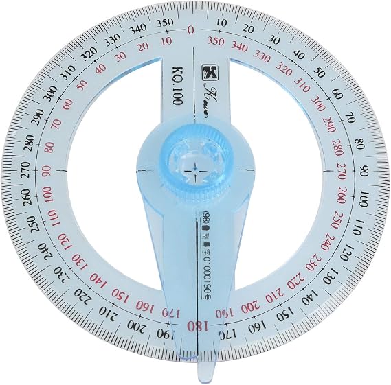 Swing Arm Protractor Plastic 4Inch 360 Degree Protractor with Swing arm