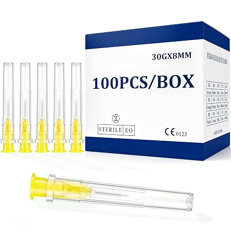 New 100 Pack 8MM 30G Stainless Steel Industrial DispensingAccessories, Individually Sealed, for Scientific Measuring,Refilling Liquid, Inks, Livestock and Industry