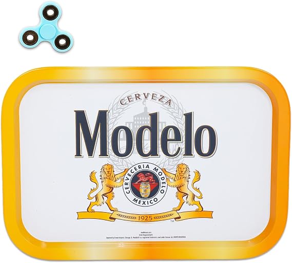 Modelo Kitchen Decor Set - Bundle with a White and Gold Serving Tray for Parties, Family Gatherings, Birthdays, and Drinks Plus Fidget Spinner