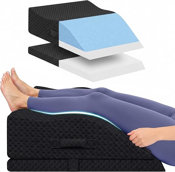 Elevation Pillows for Leg After Surgery, Adjustable Wedge Pillow, Black