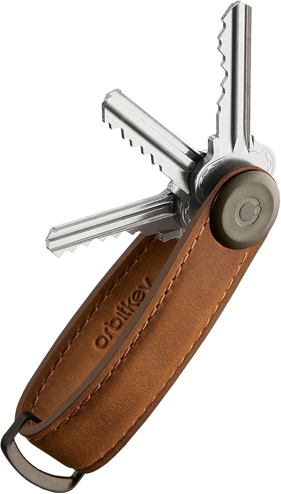 orbitkey Crazy Horse Leather Key Organiser - Hazelnut