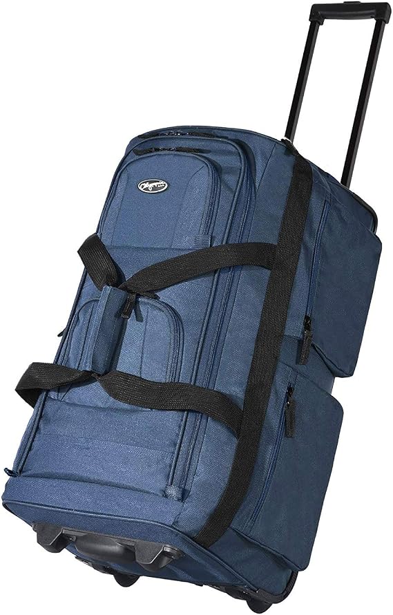 Olympia USA 33 Inch 8 Pocket Rolling Duffel (Navy w/Black - Exclusive Color)