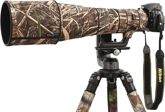 Rolanpro Camouflage Lens Cover for Nikon AF-S 600mm f4G ED VR Raincover Lens Protection Sleeve Case Clothing-#9d Grass camo Waterproof