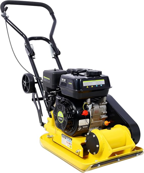 7.0HP Plate Compactor, 212CC Gas Engine, Vibratory Compaction Tamper, 20 x 14 in Plate Power Jumping Jack Tamper, 5500 VPM Pavement Compactor for Walkways, Asphalts, Paver Landscaping