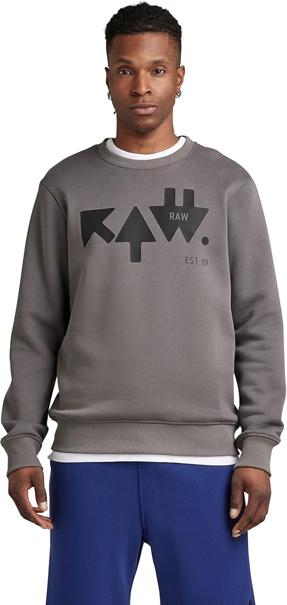 G-STAR mens Premium Graphic Crew Neck Sweatshirt