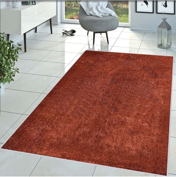 Rovigo Dijital Baskı Yıkanabilir Kaymaz Taban Salon Halısı RVG1433, Turuncu, 160 x 230