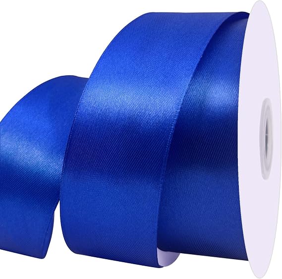 UOUYOO 1 1/2 Inch Royal Blue Satin Ribbon 50 Yards Fabric Ribbons Roll for Gift Wrapping Flower Bouquet Bows Bouquet Bridal Bouquets Wedding Invitations