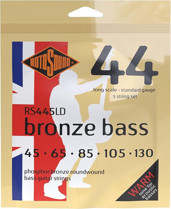 Rotosound RS445LD Phosphor Bronze 5 String Bass Guitar Strings (45-130)