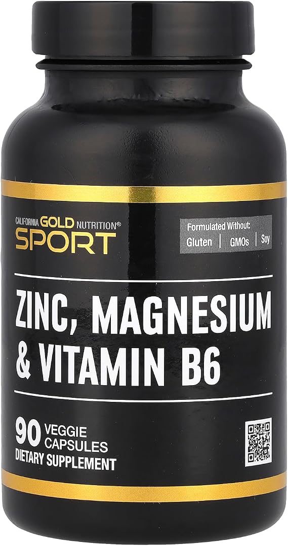 California Gold Nutrition Sport, Zinc, Magnesium, Vitamin B6, 90 Veggie Capsules