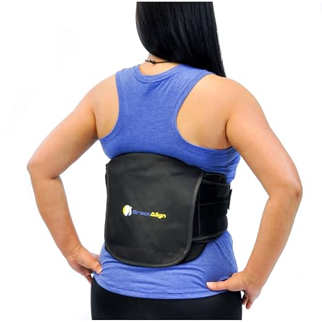 Adjustable Lumber Lower Back Brace Plus Extension Panel Plus Hot/Cold Pack Insert