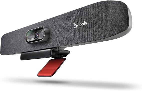 Poly Studio R30 4K Video Conferencing Bar (Plantronics) Camera, Mic, Speaker for Small Rooms Automatic Camera Framing Noise Reduction Technology Works w/Teams, Google, Zoom