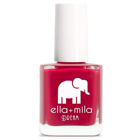 ella+mila Vegan Nail Polish - Quick Dry & Chip Resistant (Bad Obsession) | 17-free vegan nail lacquer; cruelty-free & gluten-free; high-shine color for an at-home manicure; 0.45 fl oz brush-on