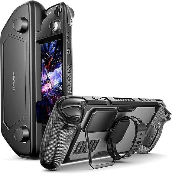 JSAUX ModCase Compatible with Valve Steam Deck/OLED PC0104 Modular Steam Deck Case with Removable Front Shell Accessories Includes Protective Case Face Cover Metal Holder and Strap - Basic Set