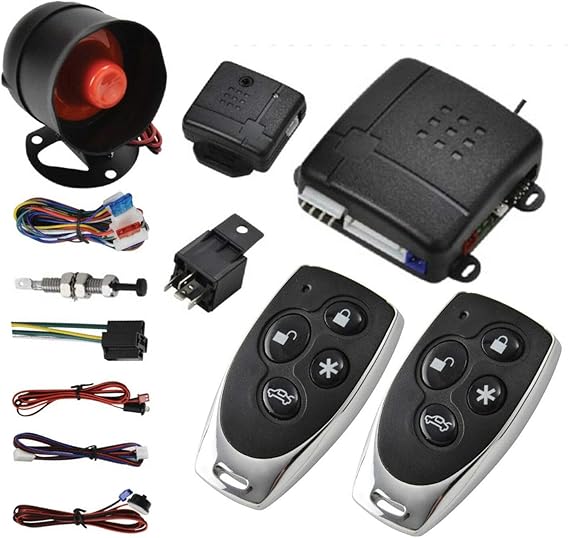 MASO Car Central Lock Universal Auto Remote Central Kit Vehicle Door Lock with Shock Sensor  Contorl Box  2 Replacement Remote Contorl for Car Central Door Lock
