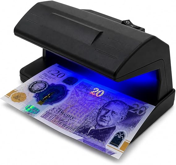 Counterfeit Notes Money Detector - UV LED Light Fake Note Detector for All Businesses - Note Checker Easily Spots Fake Money Notes - Fraud Prevention Money Checker to Test ID - British Brand