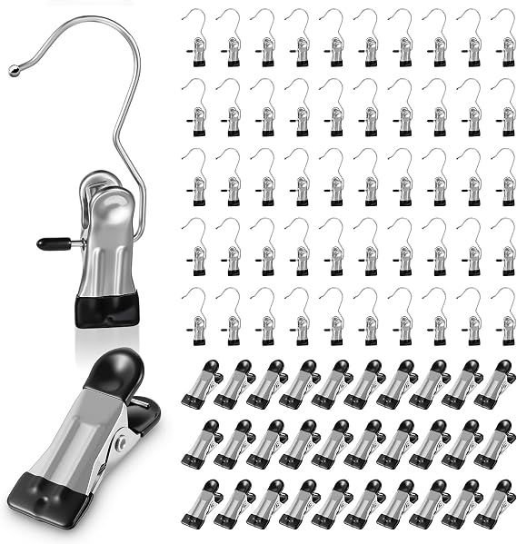 Dimeho Boot Hanger Clips Hooks 50 Pcs,Heavy Duty Clothes Pins Laundry Hooks