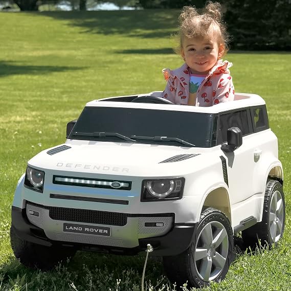 Moderno Kids Land Rover Defender 12V Power Children Ride-On Car Truck with R/C Parental Remote + MP3 USB Music Player + Leather Seat + LED Lights