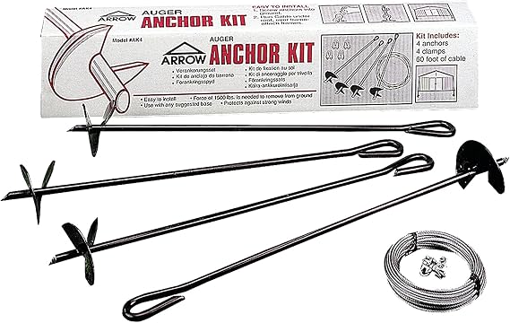 Arrow Shed AK4 Earth Anchor Kit, Black