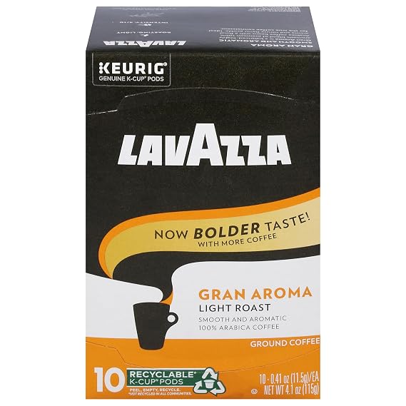 Lavazza Gran Aroma Single-Serve Coffee K-Cup Pods for Keurig Brewer, Light Roast, 10-Count Boxes