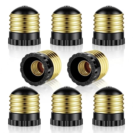 8-Pack E26 to E12 Adapter, Medium E26 Base to Small E12 Socket Converter