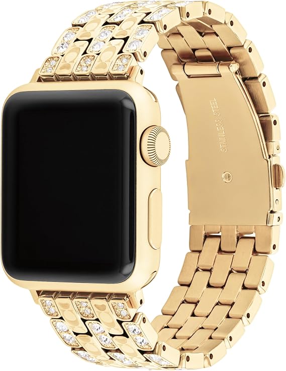 Coach Apple Watch Strap, Compatible with 38mm, 40mm, 41mm Apple Watch, Interchangeable Band, Crystal Design for a Dazzling Look, Personalize Your Style