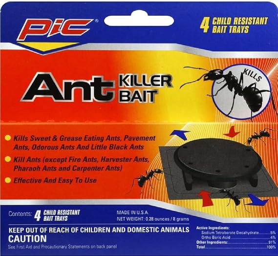 PIC Plastic Ant Killer Bait Stations, Effective Ant Control Traps, 4 Count...