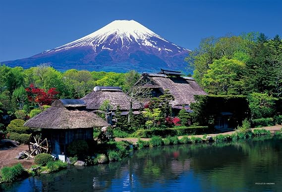 Yanoman Made in Japan, 108 Piece Jigsaw Puzzle, Large Piece, Japanese Landscape, Fuji Yamanashi from Oshino Mura, 10.2 x 15.0 inches 26 x 38 cm, 01-2073, Includes Bonus Card, Jigsaw Puzzle Tricets