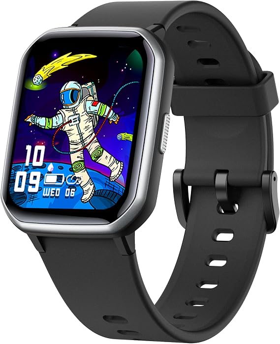 Kids Smart Watch for Boys,IP68 Waterproof Kids Fitness Tracker Watch with 1.5 Inch DIY Face,Heart Rate Sleep Monitor,19 Sport Modes,Calories Counter,Alarm Clock,Great Gifts for Children 6+ (Black)