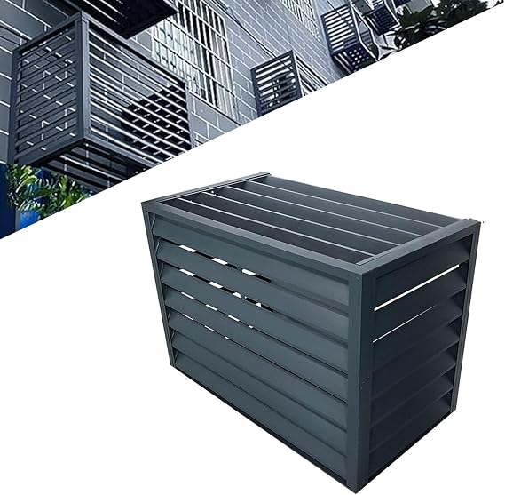 Outdoor Condenser Protective Cover air source heat pump cover 1.5P/2~3P/5P Aluminum Air Conditioner Top Cover ac privacy fence For AC Prevents Foliage Wee an be used outdoors for many years