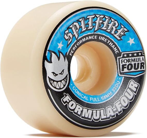 Spitfire Formula Four Conical Full Skateboard Wheels - 58mm 99a - White (Set of 4)