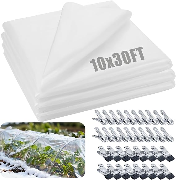 Alphatool 10 x 30ft Plant Covers Freeze Protection with 36 Clips